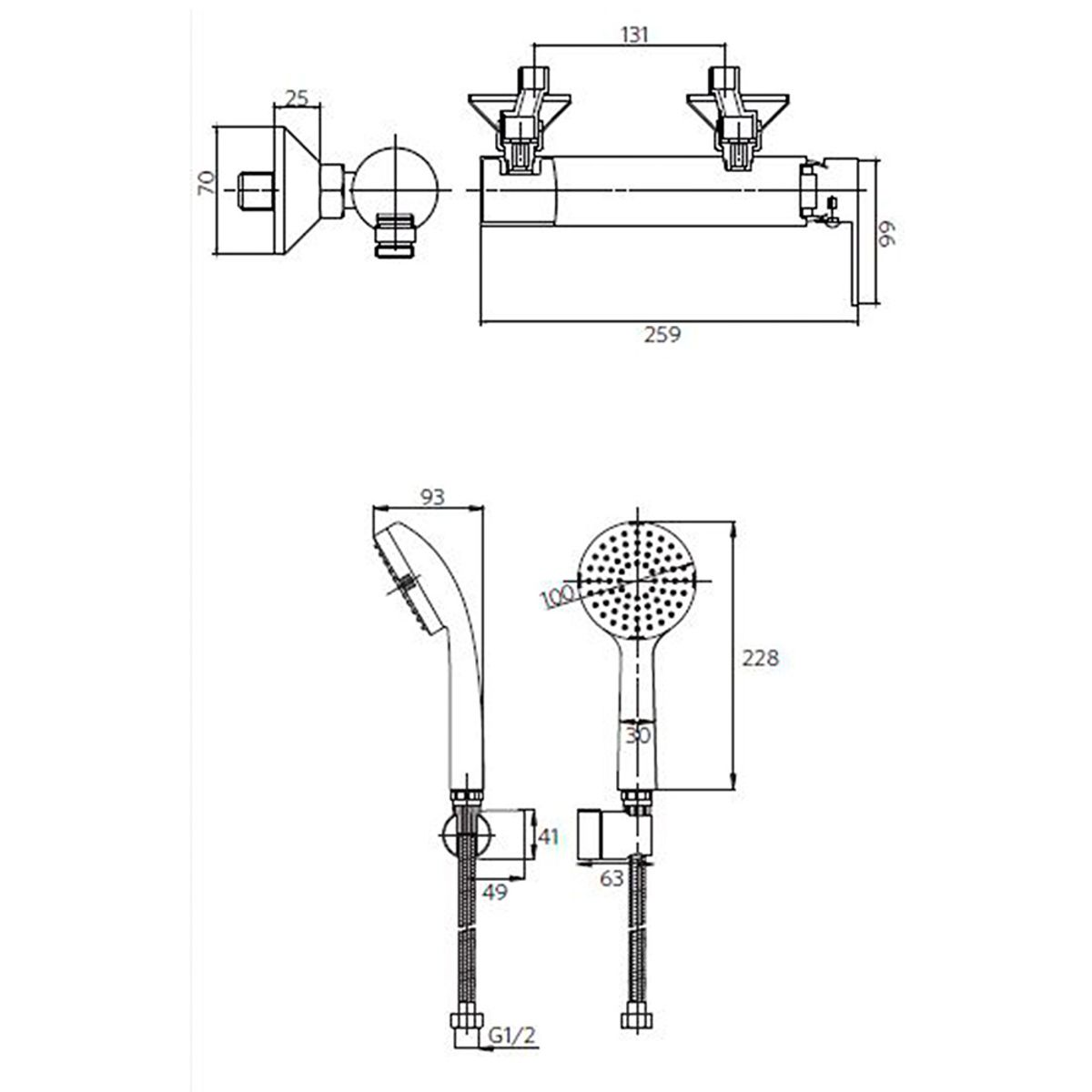 STRETTO - Juego de Ducha Sienna Cromado
