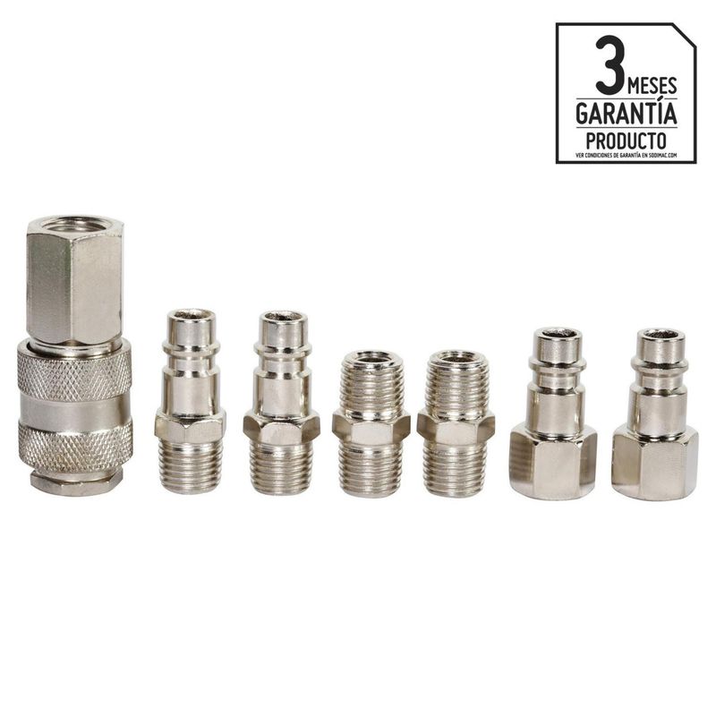 INDURA - Set de acoples 1/4" 7 unidades