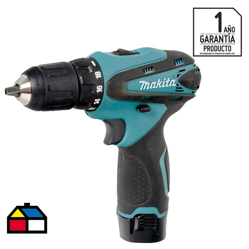 MAKITA - Taladro inalámbrico atornillador 10 mm 12V + 2 baterías