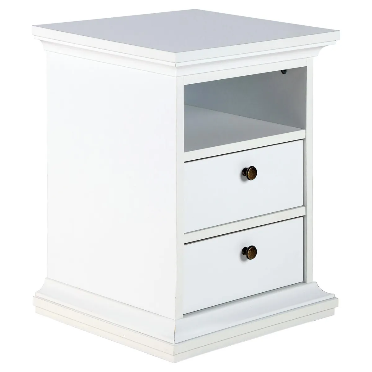 TVILUM - Velador 2 Cajón(es) Paris 44x59x40 cm Blanco