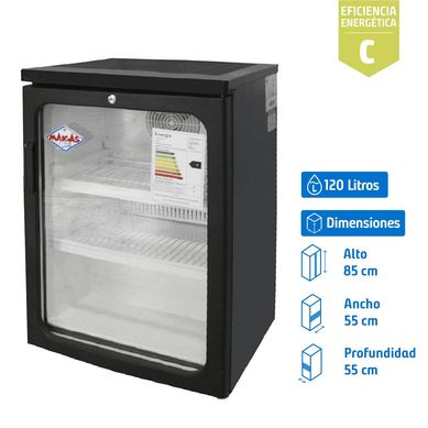 Visi-Cooler 1 puerta 120 litros negro