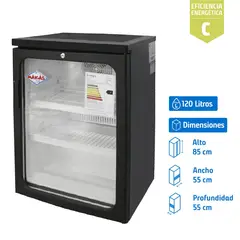 MAIGAS - Visi-Cooler 1 puerta 120 litros negro