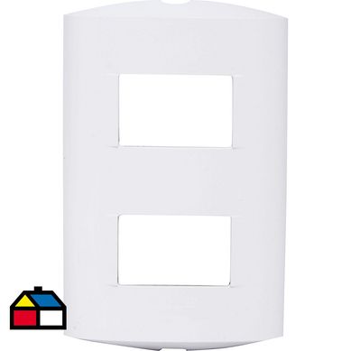 Placa 2 mdulos con soporte Blanca
