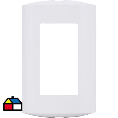 Placa 3 mdulos con soporte Blanca