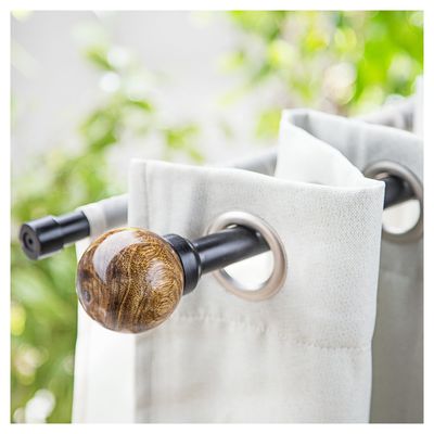 Imagen 2 del producto Set de Barra Cortina Doble 25/22 mm extensible 112-274 cm Bola Madera