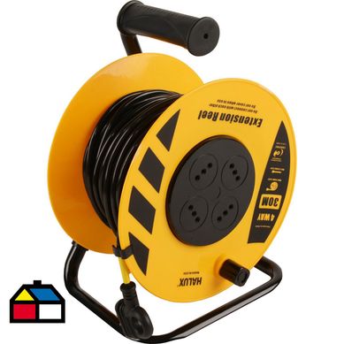 Carrete alargador 4 tomas 30 m Amarillo