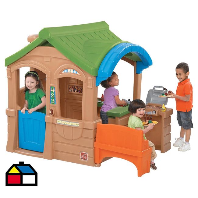 STEP 2 - Casa de Juegos Juntate Parrilla 126x131x150 cm Marron