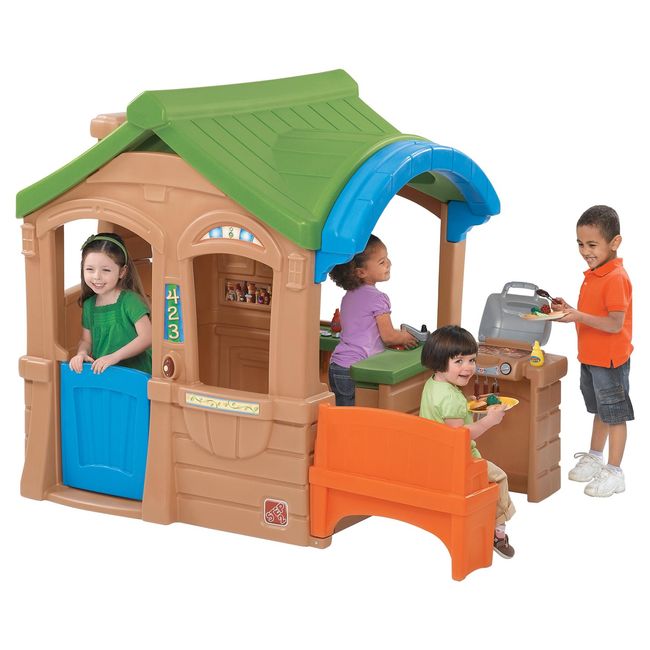 STEP 2 - Casa de Juegos Juntate Parrilla 126x131x150 cm Marron