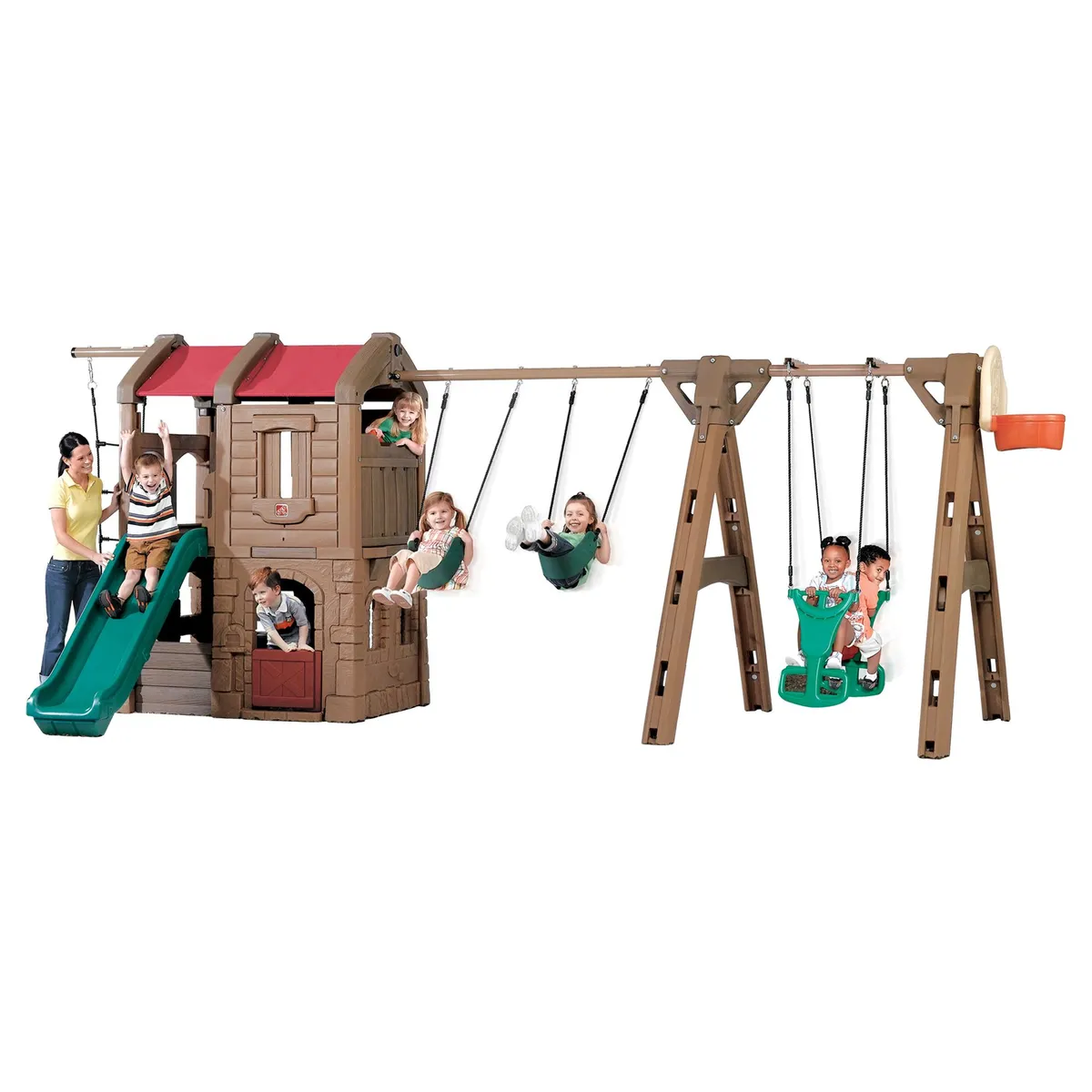 STEP 2 - Centro de Juegos Lodge con Glider 510x260x225 cm Marron