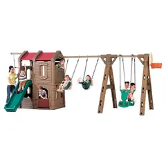 STEP 2 - Centro de Juego Adventure Lodge con Glider 510x260x225 cm Marron