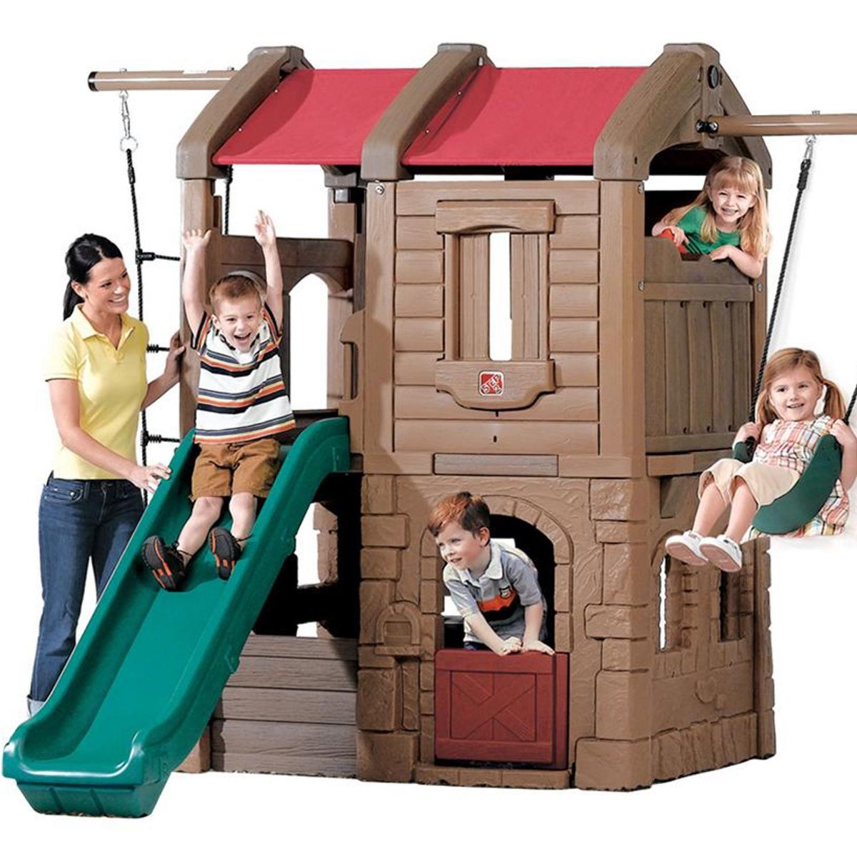 STEP 2 - Centro de Juegos Lodge con Glider 510x260x225 cm Marron