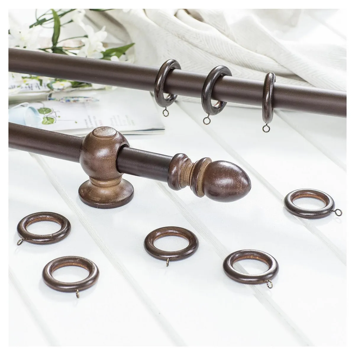 SCHMIDT - Terminal para barra de cortina 28 mm nogal