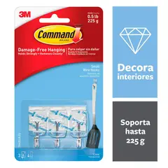 COMMAND - Ganchos para utensilios Transparente Pequeño 3 unidades