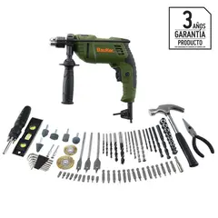 BAUKER - Kit Taladro Percutor 10 mm 600 W con 75 Accesorios