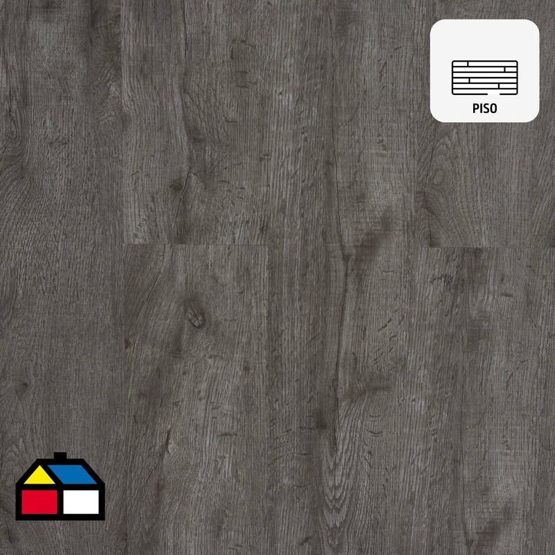 HOLZTEK - Piso vinilico 2 mm 16x95 cm BBL-909-12 Negro. 2.96 m2