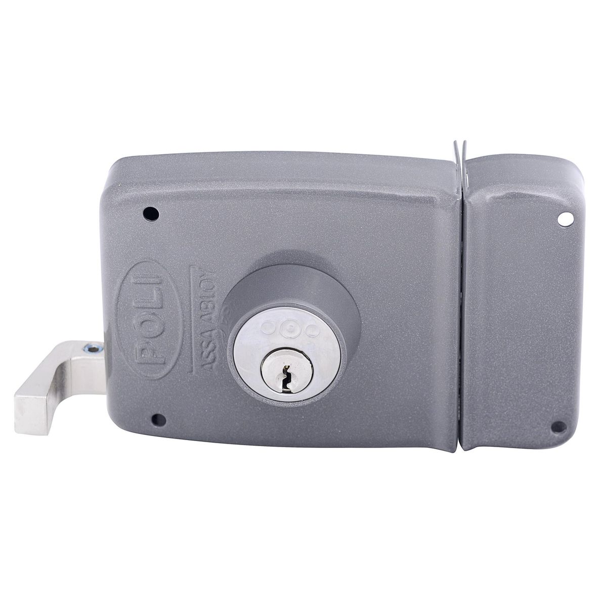 POLI - Cerradura de sobreponer 3 pitones gris 2201