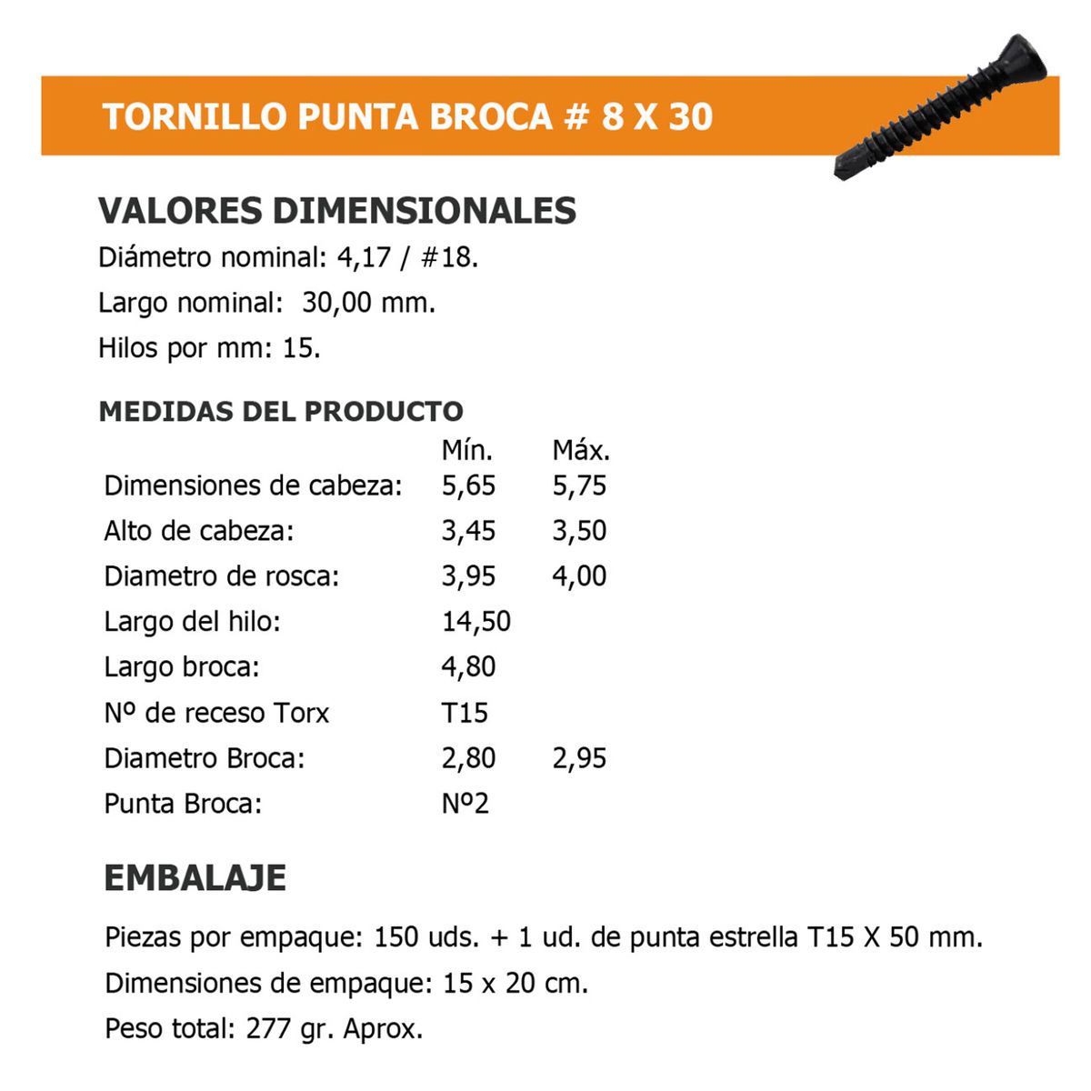 DECK RAISER - Caja 150 Fjaciones Deck + tornillo metal + punta para tornillos