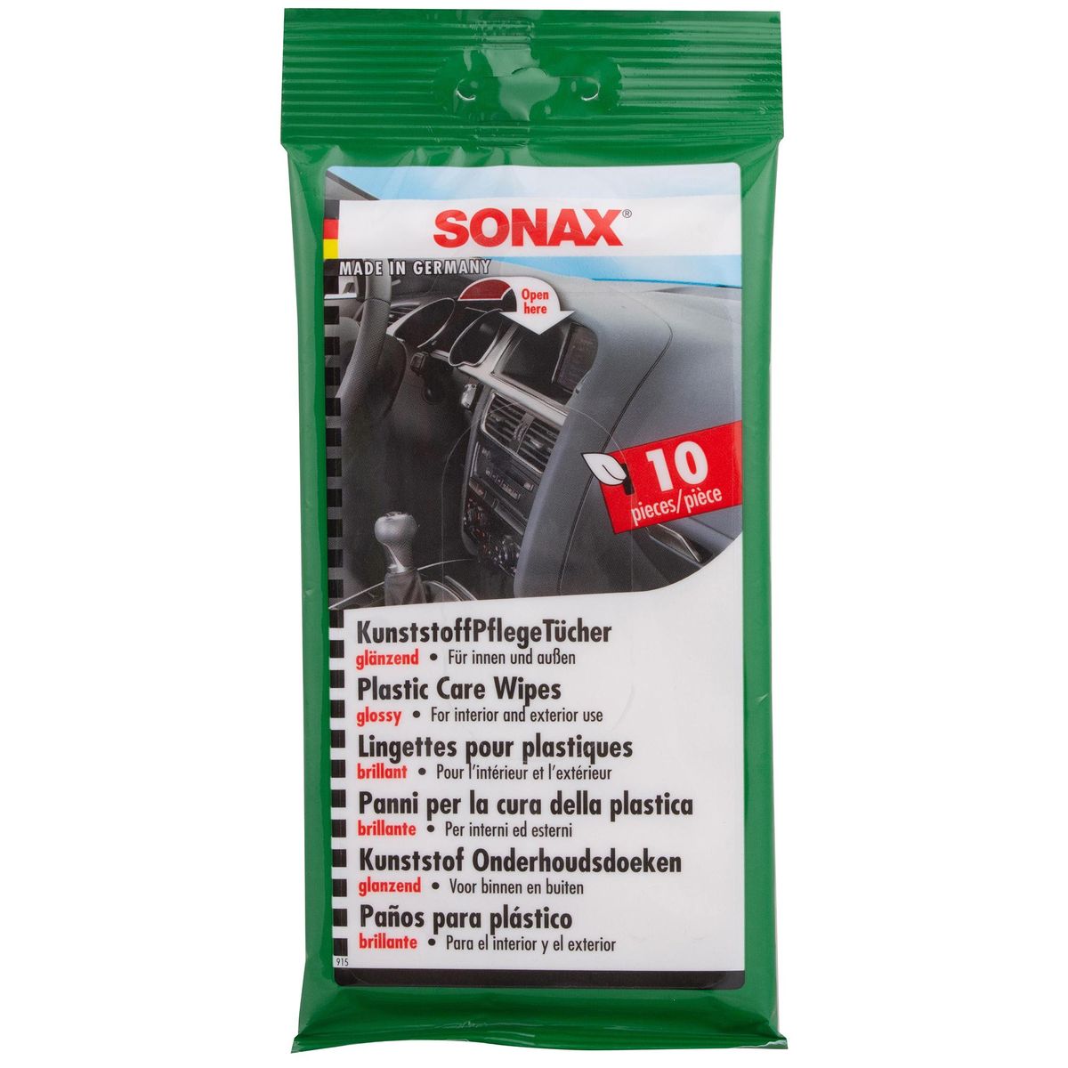 SONAX - Set Toallas Húmedas Sonax Limpieza Interior Auto 10 Unidades
