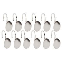 Set de ganchos para cortina de baño 12 unidades plateado