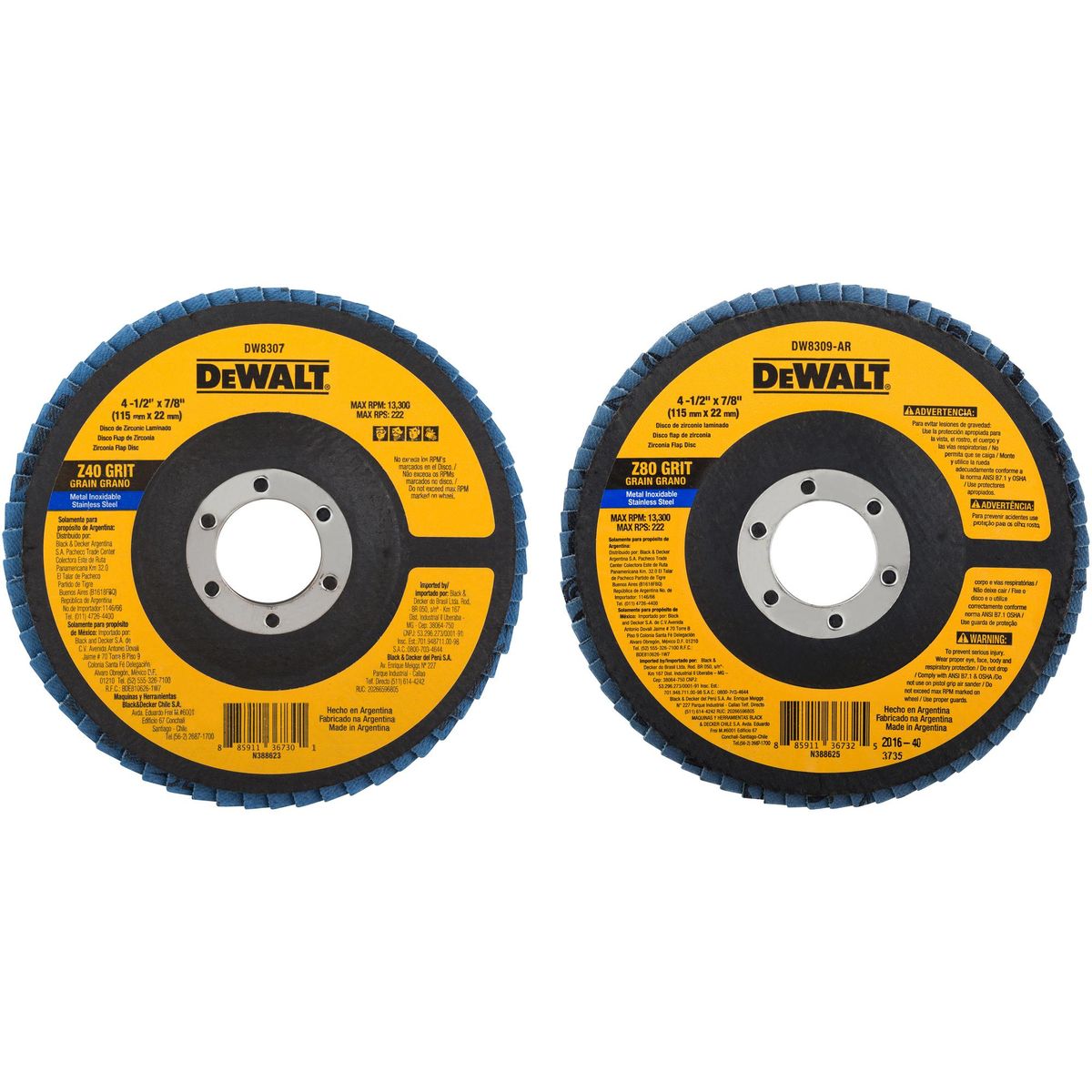 DEWALT - Set de discos traslapados 4 1/2" 3 unidades