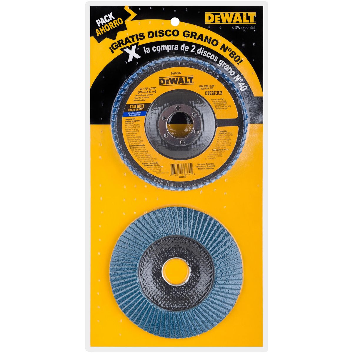 DEWALT - Set de discos traslapados 4 1/2" 3 unidades