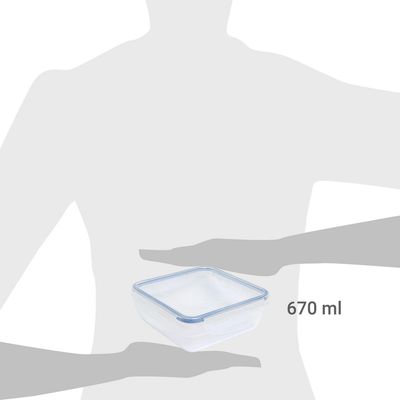 Imagen 2 del producto Contenedor de Alimentos Cuadrado Plástico 670 ml