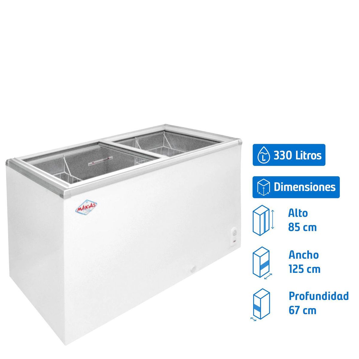 MAIGAS - Congelador Industrial Horizontal 330 Litros Blanco SD-410