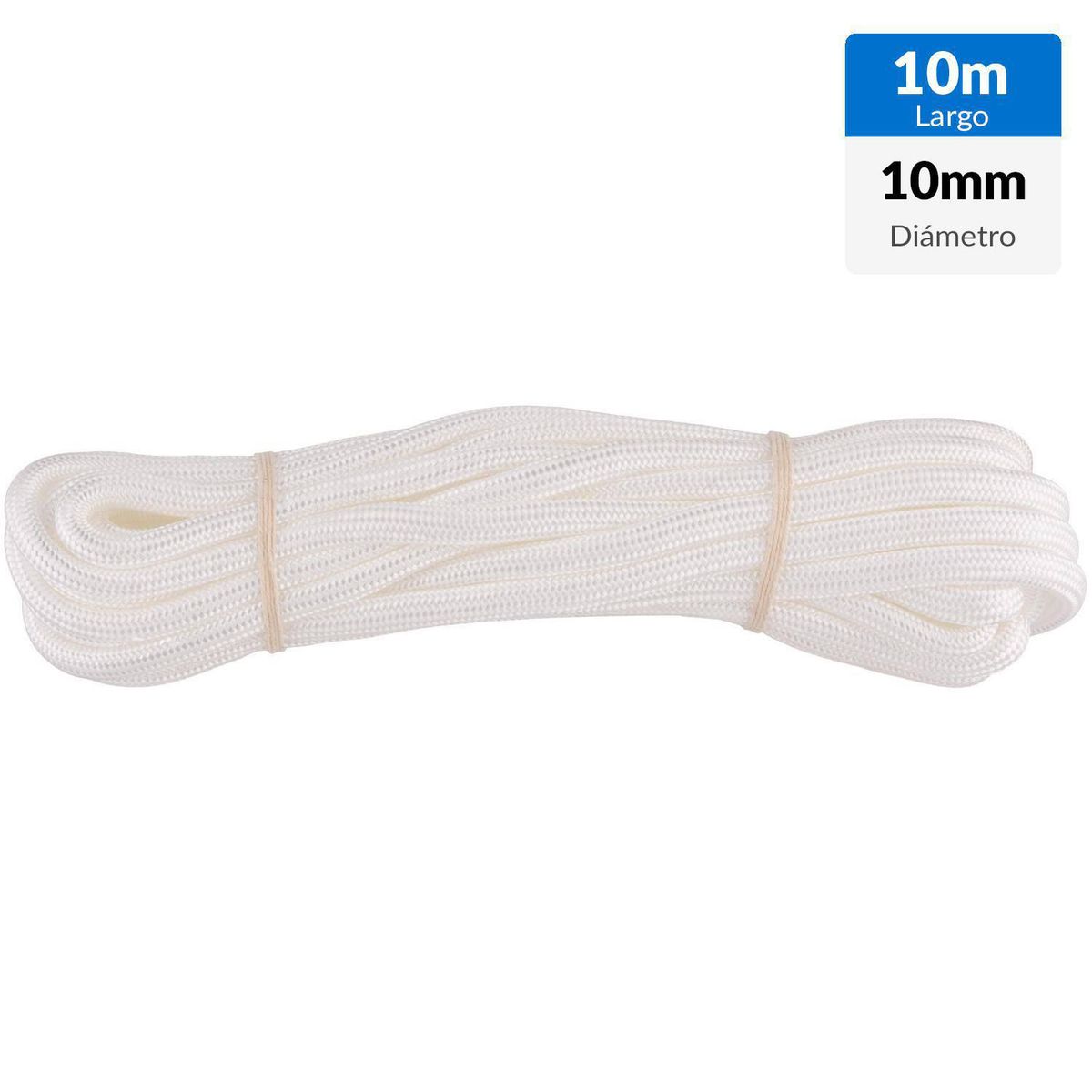 FIXSER - Cuerda Nylon Trenzado 10 mm 10 m Blanco