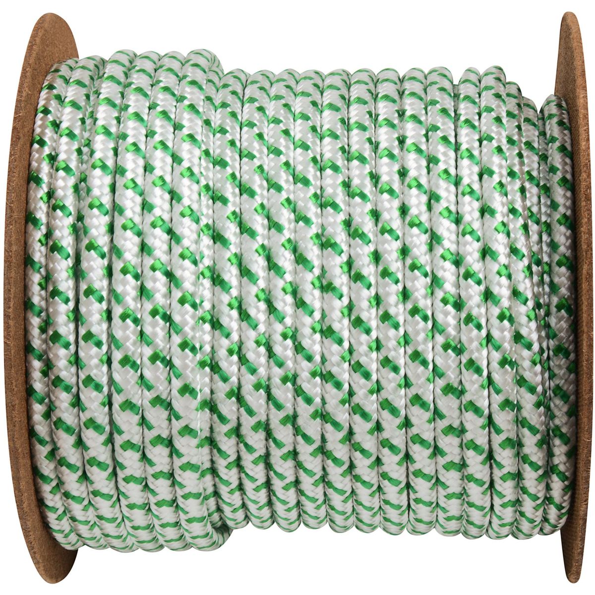 FIXSER - Cuerda Polipropileno Trenzado 8 mm 55 m Blanco/verde