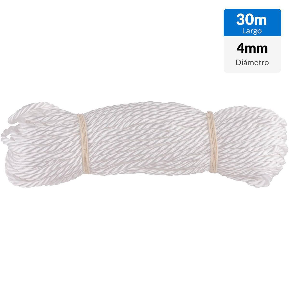 FIXSER - Cuerda Polipropileno Trenzado 4 mm 30 m Blanco
