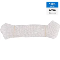 FIXSER - Cuerda Polipropileno Cuerda 6 mm 10 m Blanco