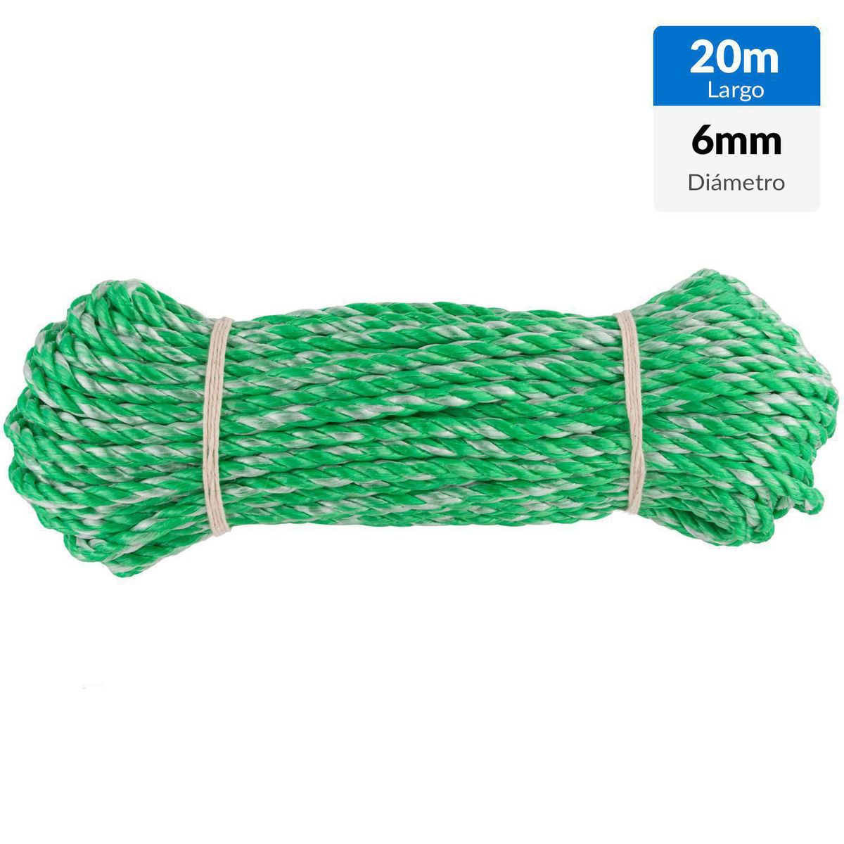 FIXSER - Cordel Polysteel Torcido 6 mm 20 m Blanco