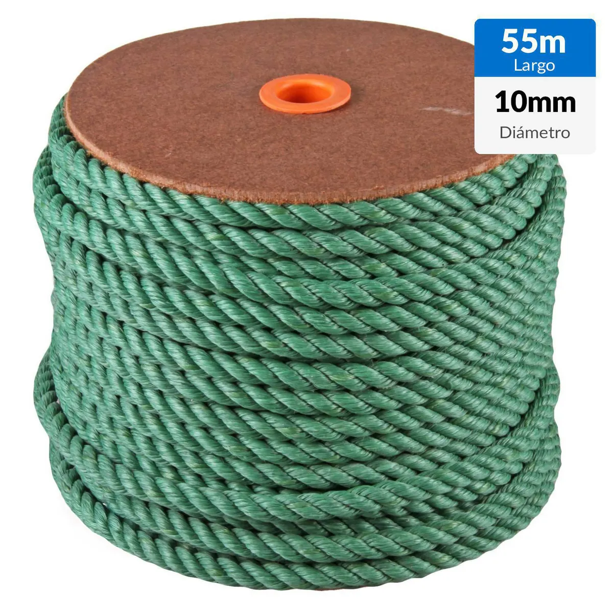 FIXSER - Cordel Polysteel Torcido 10 mm 55 m Verde