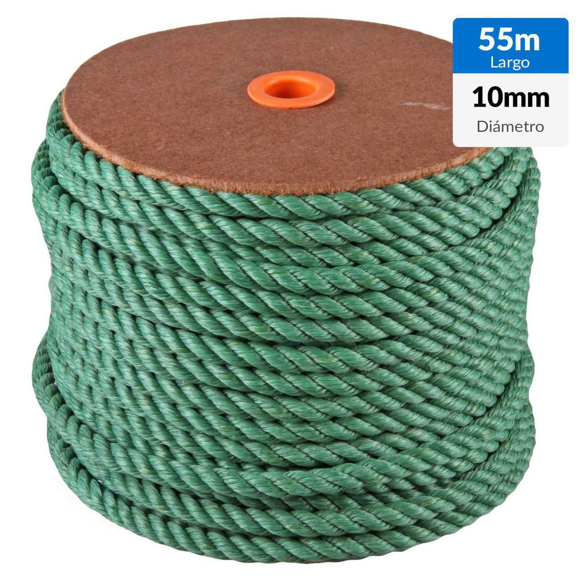 FIXSER - Cordel Polysteel Torcido 10 mm 55 m Verde