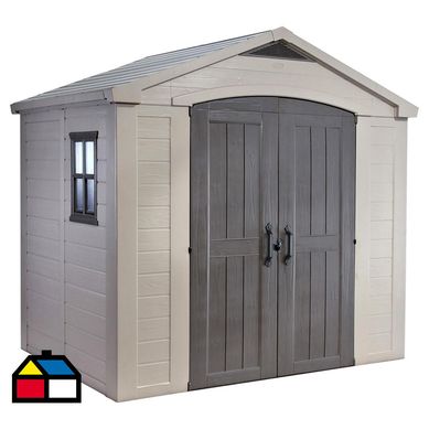Bodega de jardn 256x182x243 cm de resina beige
