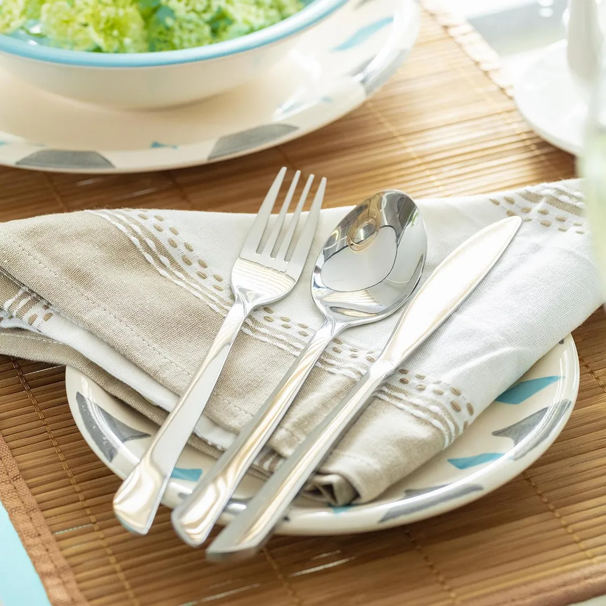 JUST HOME COLLECTION - Juego de cubiertos acero inoxidable 24 piezas