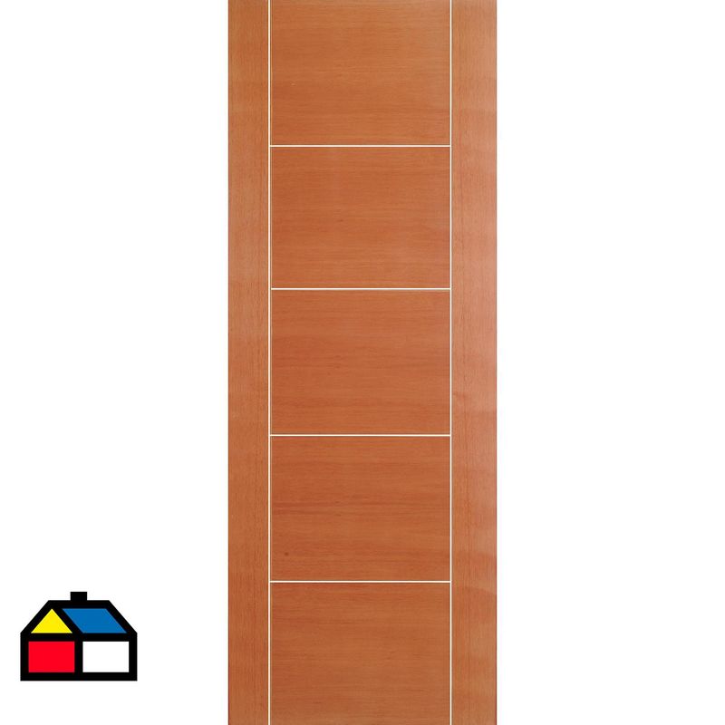 HOLZTEK - Puerta Capri III Enchapada Mare Clara Natural