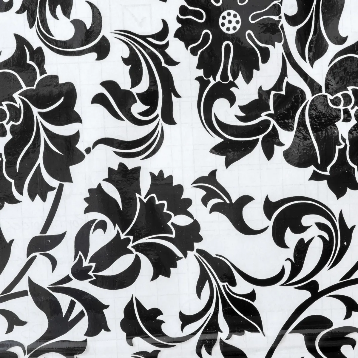 MURESCO - Papel Mural Pvc Adhesivo Transparente Flores Negro 90cm2
