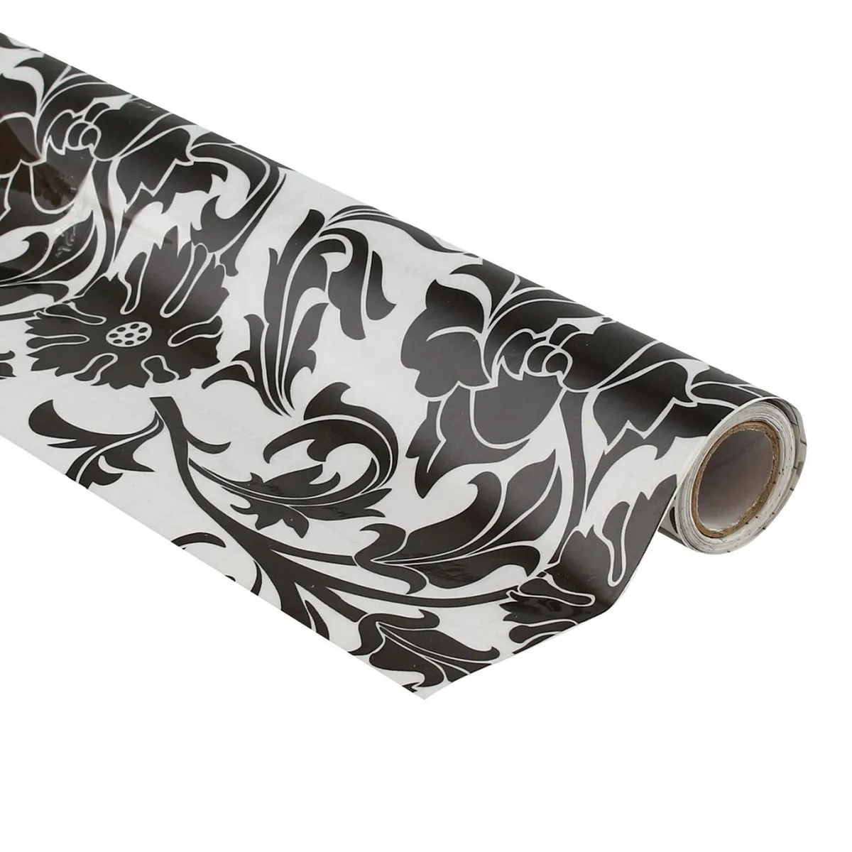 MURESCO - Papel Mural Pvc Adhesivo Transparente Flores Negro 90cm2