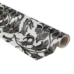 MURESCO - Papel Pvc Adhesivo Transparente Flores Negro