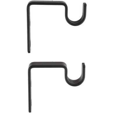 Set de soportes para barra de cortina 16 mm 2 unidades negro