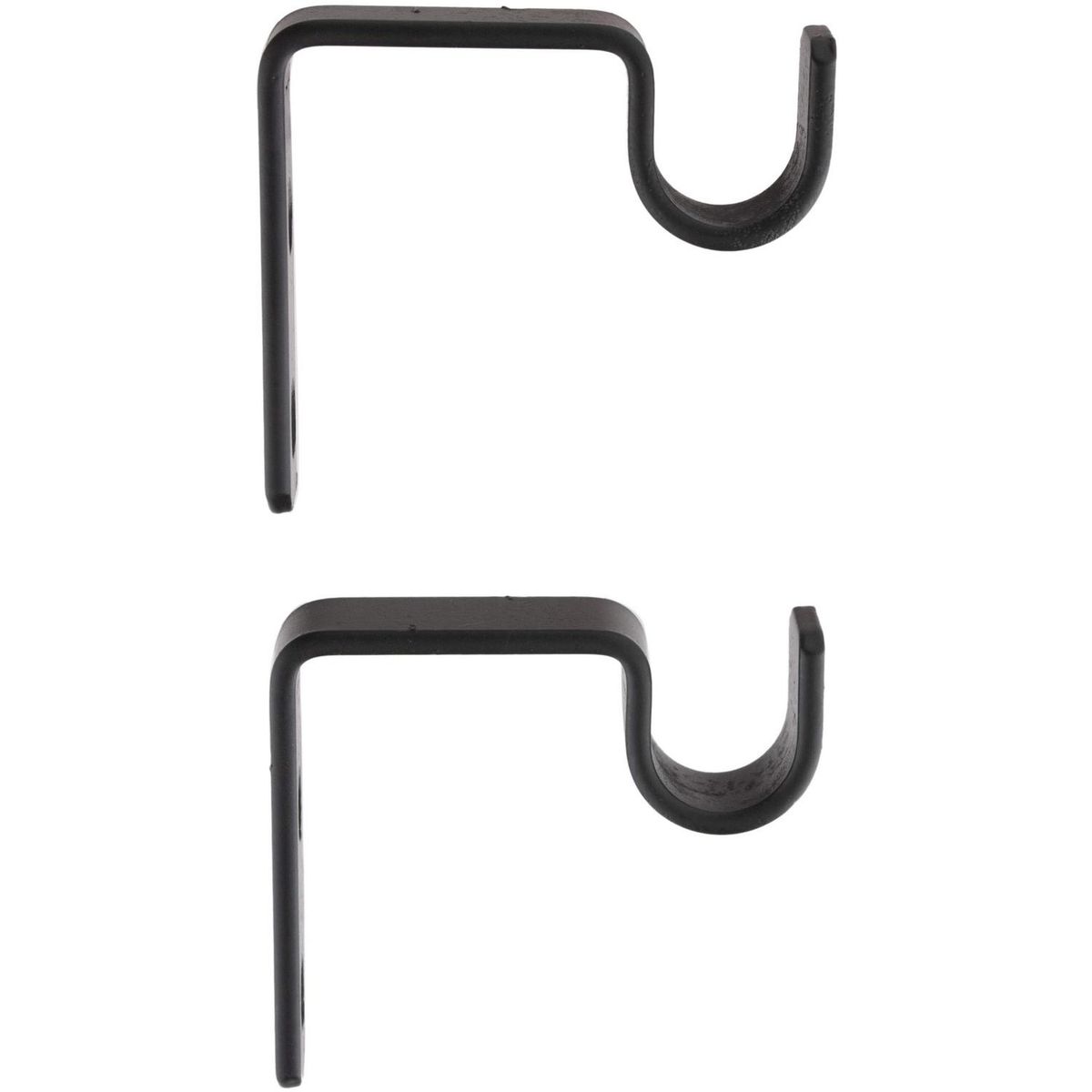 FERRATO - Set de soportes para barra de cortina 16 mm 2 unidades negro