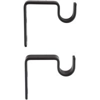 Set De Soportes Para Barra De Cortina 16 Mm 2 Unidades Negro