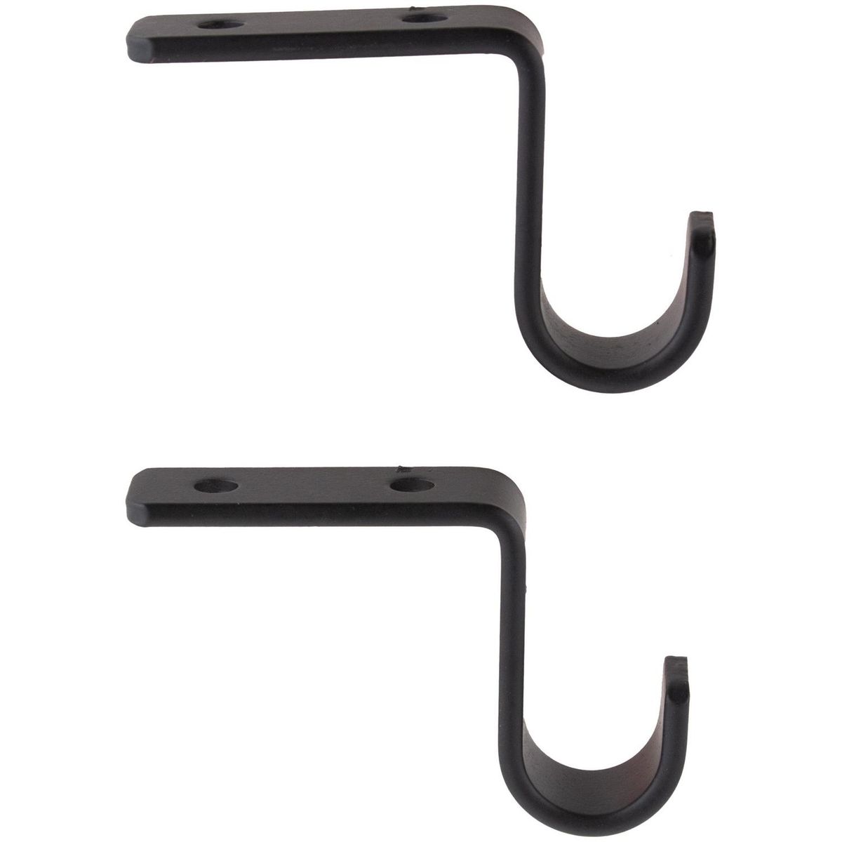 FERRATO - Set de soportes para barra de cortina 16 mm 2 unidades negro