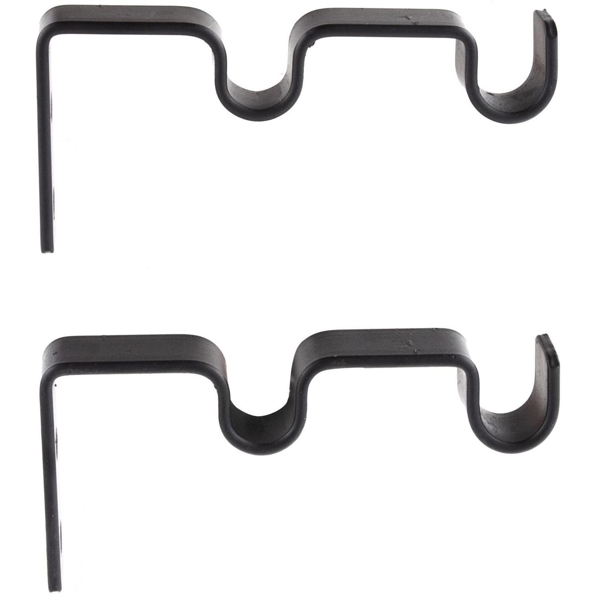 FERRATO - Set de soportes para barra de cortina 16 mm 2 unidades negro