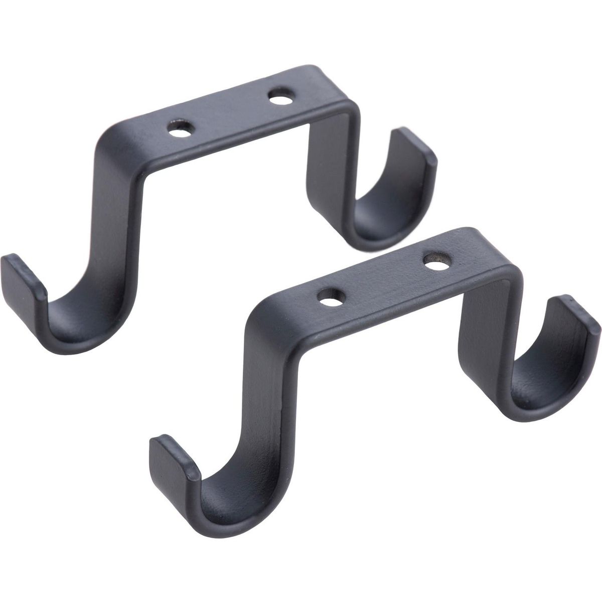 FERRATO - Set de soportes para barra de cortina 16 mm 2 unidades negro