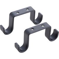 Set De Soportes Para Barra De Cortina 16 Mm 2 Unidades Negro