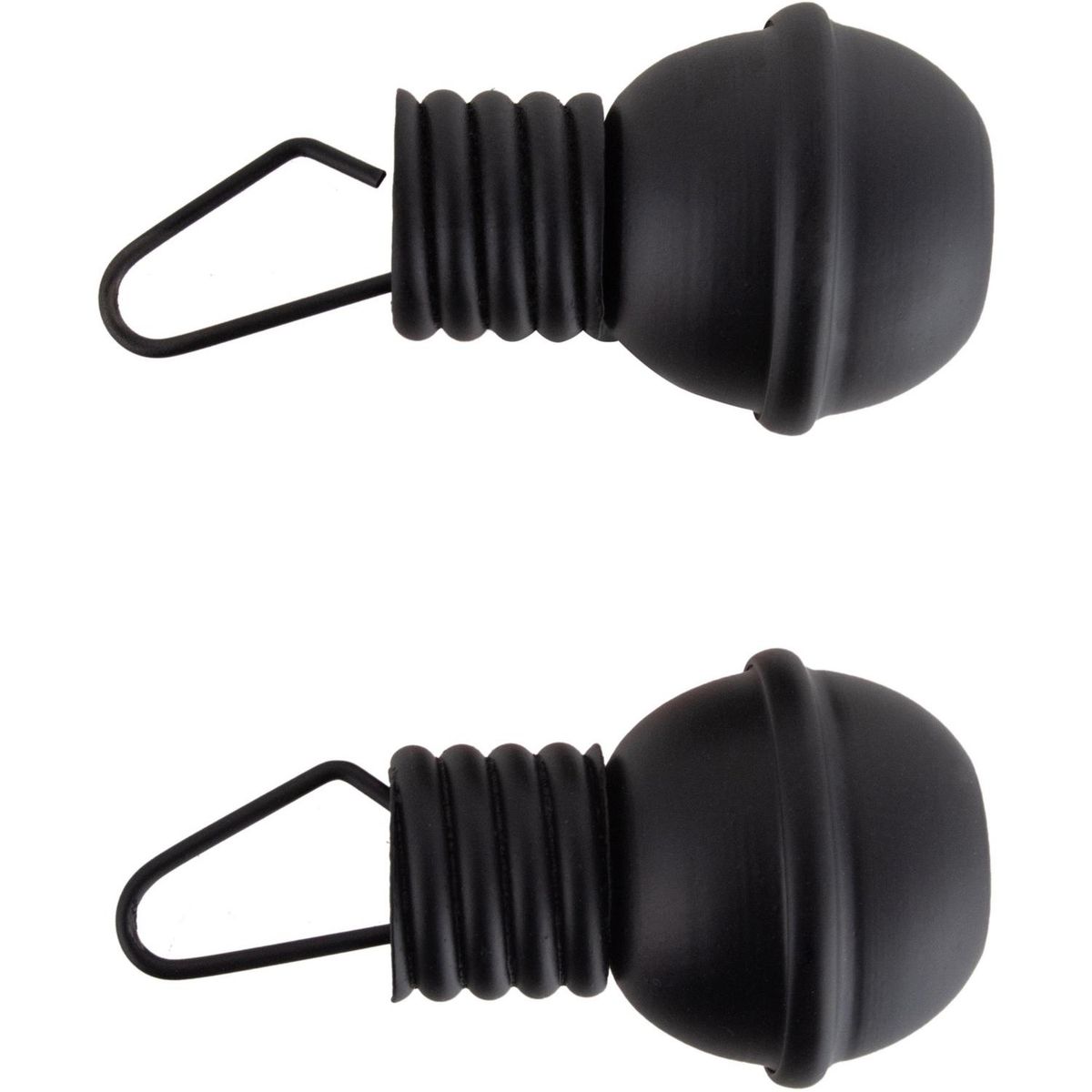 FERRATO - Set de terminales para barra de cortina 16 mm 2 unidades negro