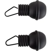 Set De Terminales Para Barra De Cortina 16 Mm 2 Unidades Negro