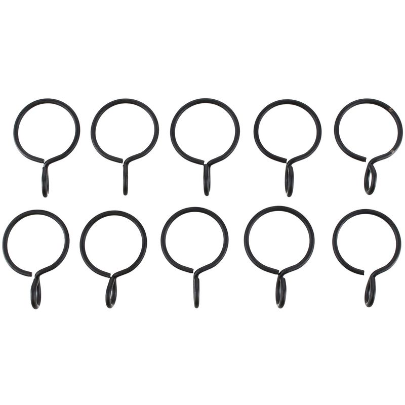 FERRATO - Set de argollas para cortina 16 mm 10 unidades negro